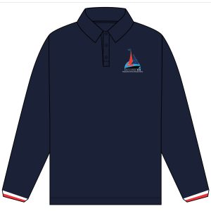 Sailing On long sleeve polo front Sailing On polyester long sleeve polo shirt - All orders will be sent to Sailing On for distribution
